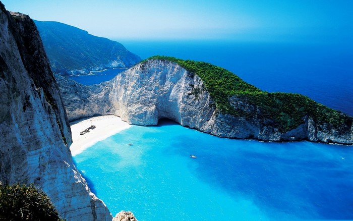 Navagio Beach, Zakynthos, Greece, with shipwreck