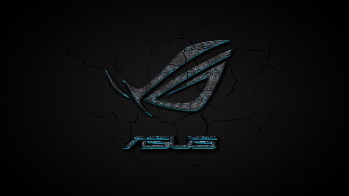ASUS ROG logo with cracked texture