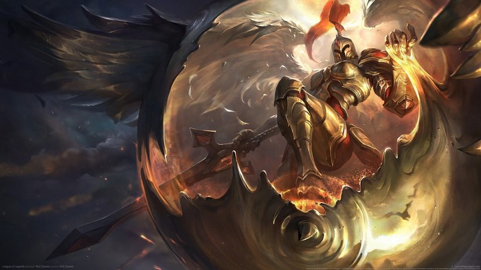 Kayle from League of Legends in golden armor