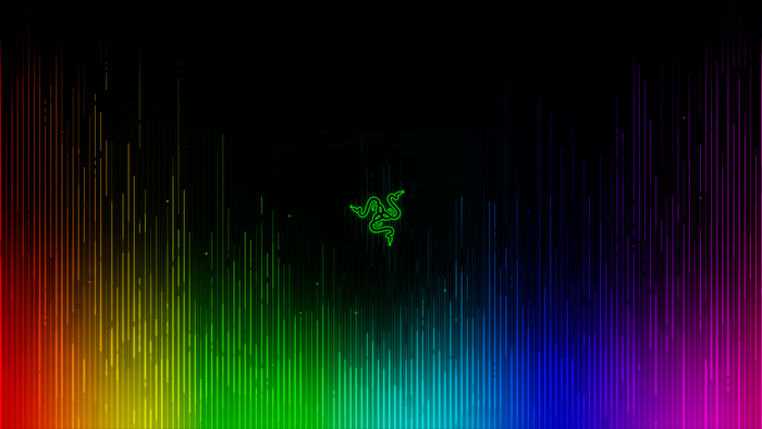 Razer logo with colorful light streaks