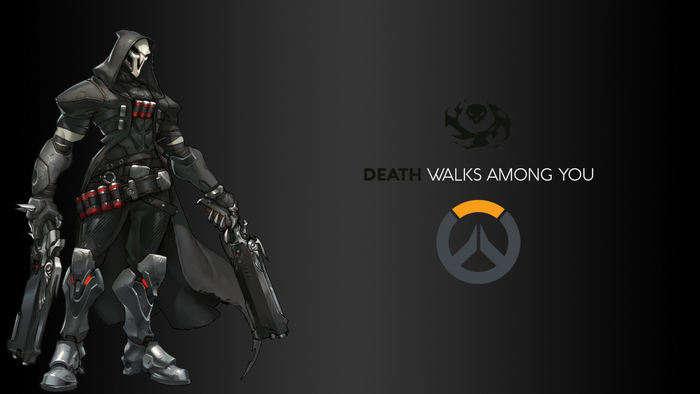 Reaper from Overwatch with text