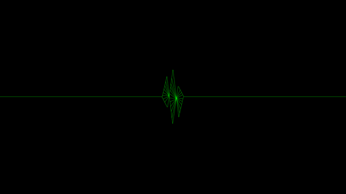 Green sound wave on black background
