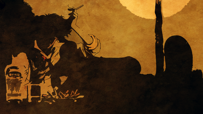 Spike Spiegel from Cowboy Bebop smoking