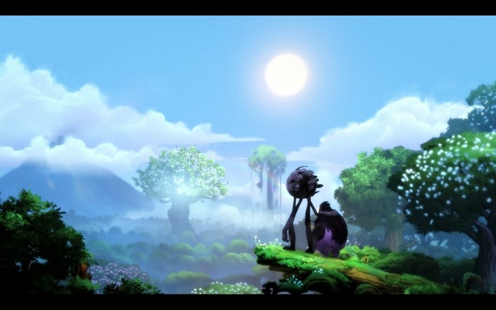 Ori and the Blind Forest screenshot with characters and forest