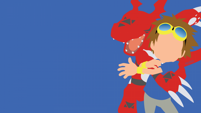 Agumon and Tai Kamiya from Digimon