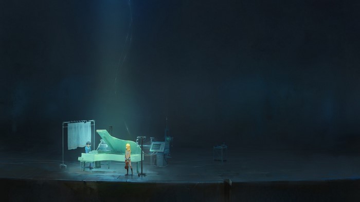 Shigatsu wa Kimi no Uso Piano Stage at Night
