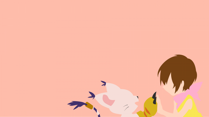Gatomon and Kari from Digimon Adventure