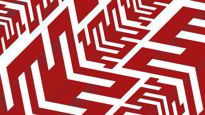 Abstract red and white geometric pattern