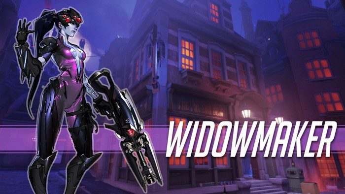 Widowmaker from Overwatch in a city setting