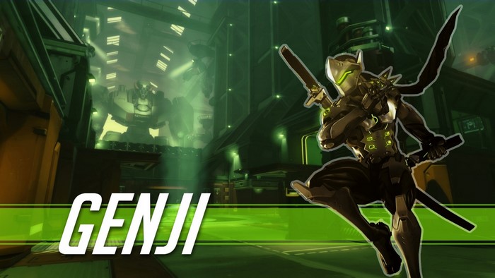 Genji from Overwatch in a futuristic setting