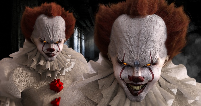 Bill Skarsgard, It, 4K, Scary Clown