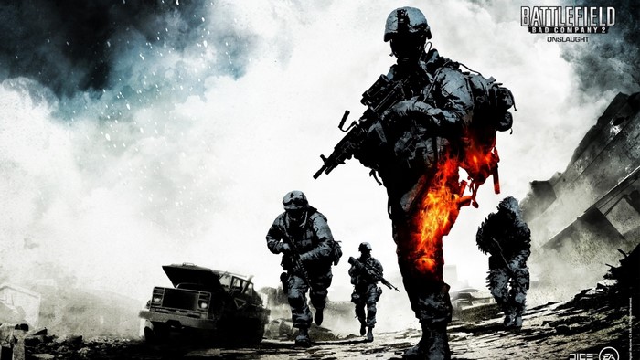 Battlefield Bad Company 2 Onslaught soldiers in combat