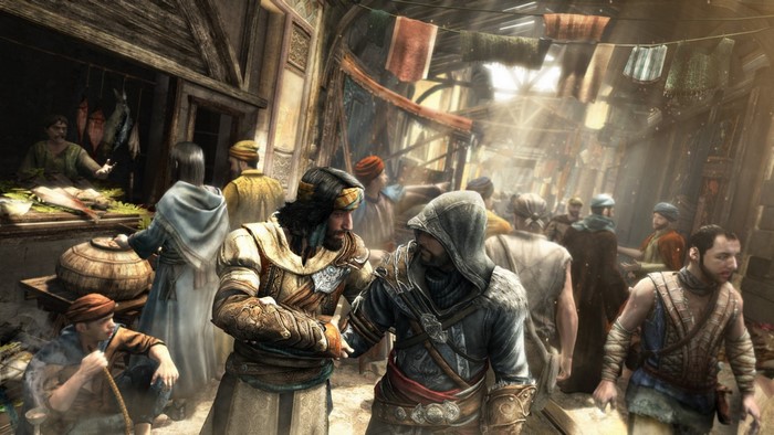 Ezio Auditore da Firenze from Assassin's Creed Revelations in a marketplace