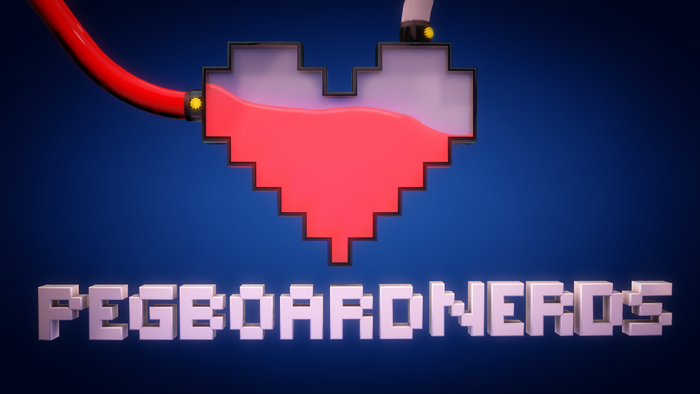 Pegboard Nerds logo with pixel heart and tubes
