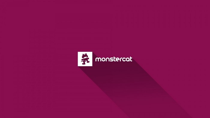 Monstercat logo on a magenta background