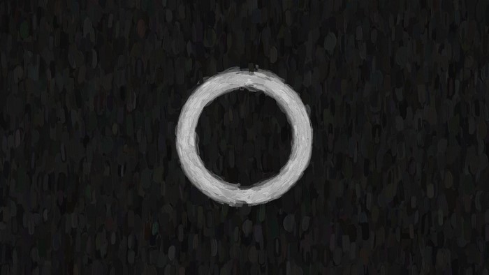 White circle on a dark textured background