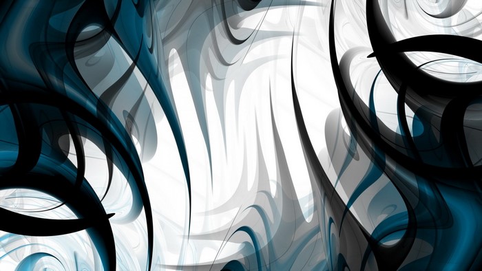 Abstract blue and black swirling digital art