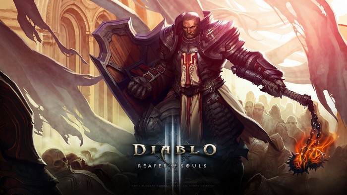 Diablo III Reaper of Souls Crusader with mace and shield