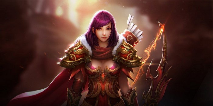 Fantasy Archer with Bow and Arrows