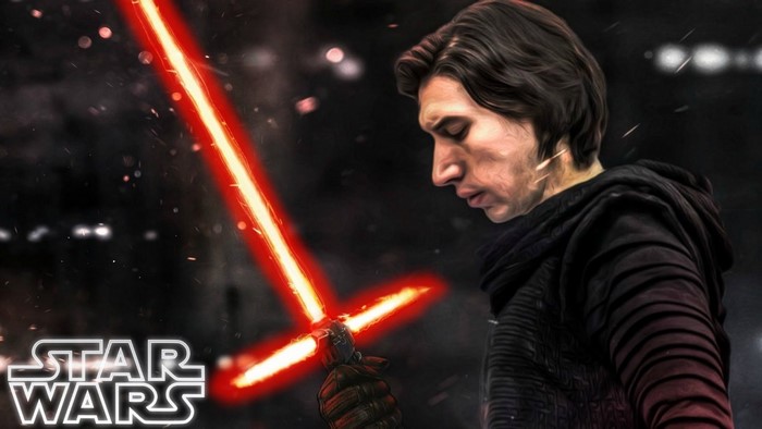 Kylo Ren from Star Wars with a lightsaber
