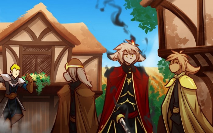 Characters in medieval fantasy setting