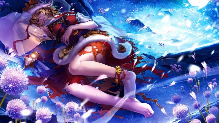 Touhou Project: Toramaru Shou lying down