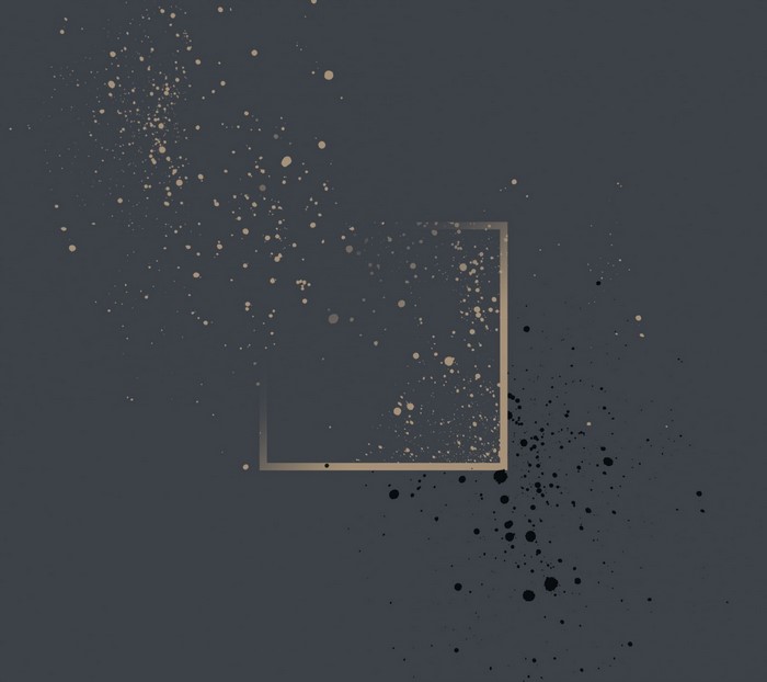 Abstract paint splatter with a square frame