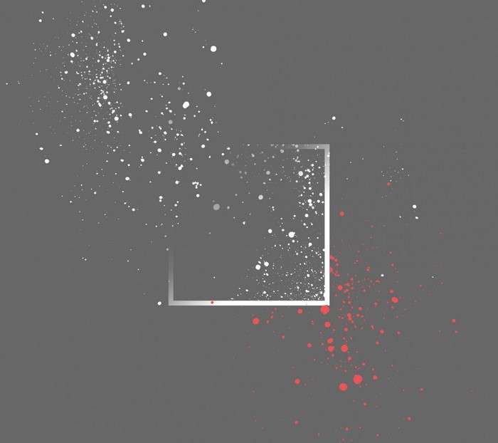 Abstract paint splatter with square frame