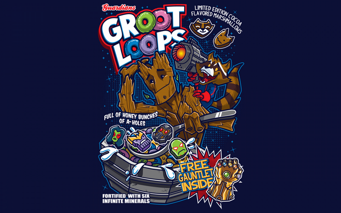 Guardians of the Galaxy Groot Loops Cereal Box