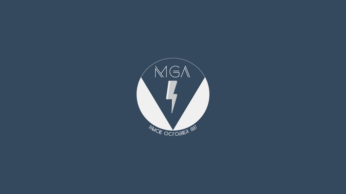 MGA logo with lightning bolt and text