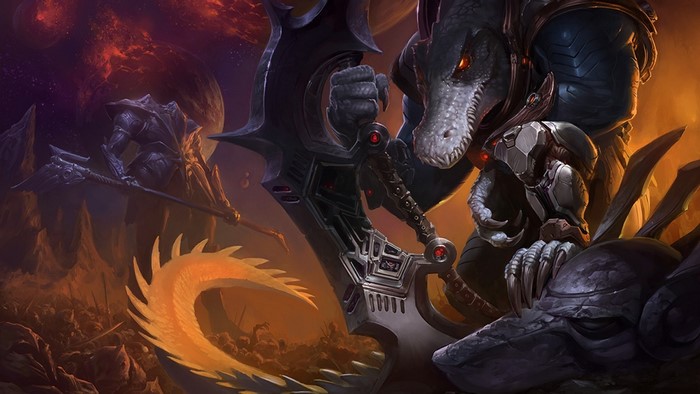 Renekton from League of Legends in a battle scene