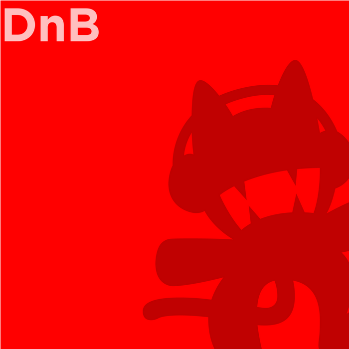 DnB logo with cartoon cat character