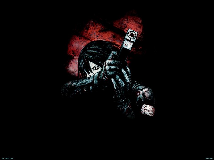 Killy from Blame! holding a weapon