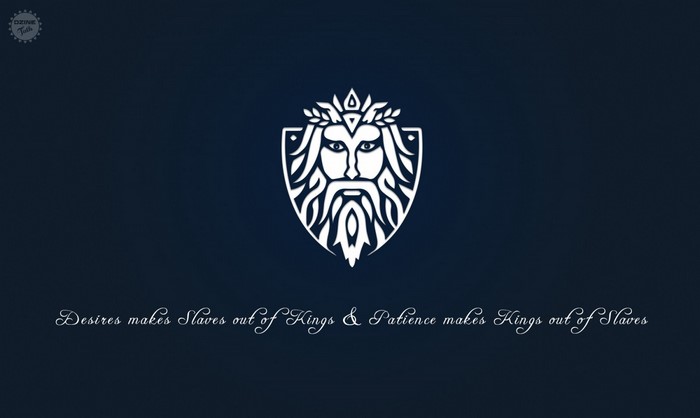 Logo with quote about kings and slaves