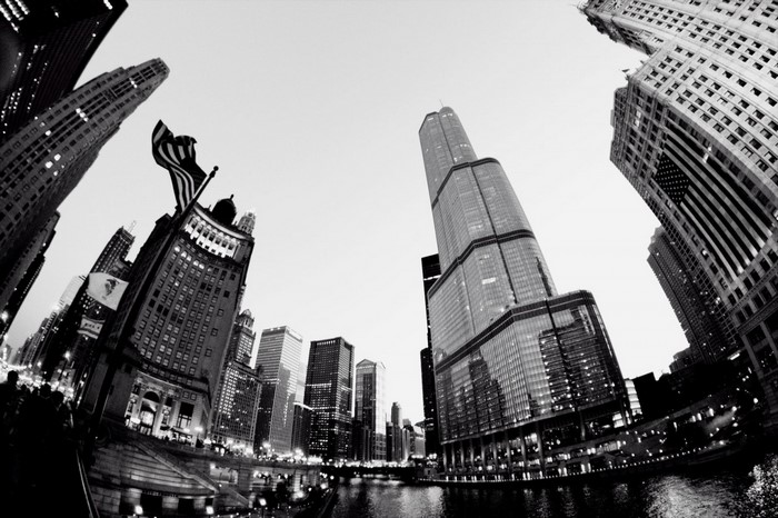 Chicago cityscape with Trump International Hotel and Tower