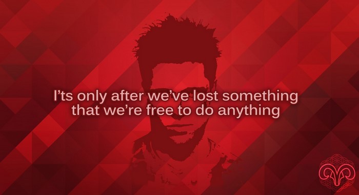 Quote from Fight Club with illustration