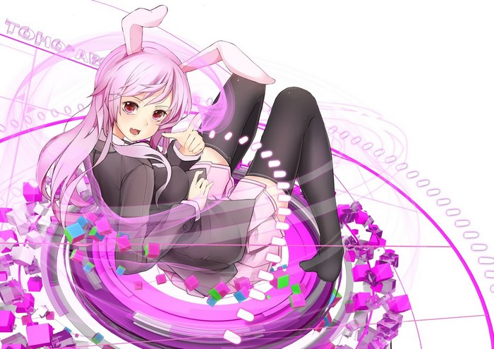 Reisen Udongein Inaba from Touhou with pink hair and bunny ears