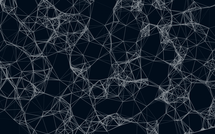 Abstract network of white lines on a dark background