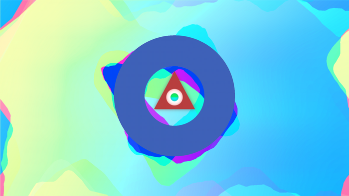 Abstract glitch art with geometric shapes