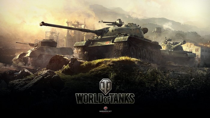 World of Tanks military vehicles in a battlefield