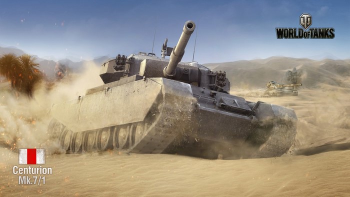 Centurion Mk.7/1 tank in World of Tanks desert combat