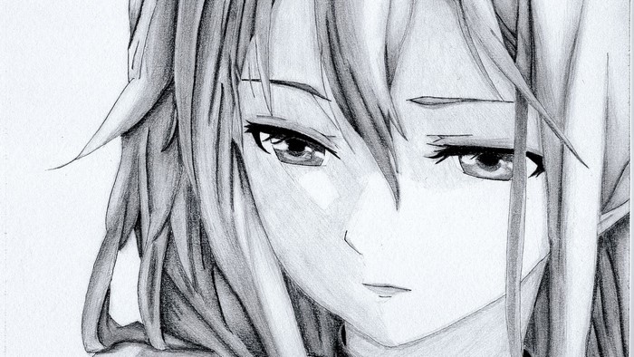 Guilty Crown Yuzuriha Inori Sadness Sketch