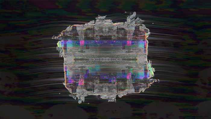 Abstract Glitch Art with Colorful Reflections