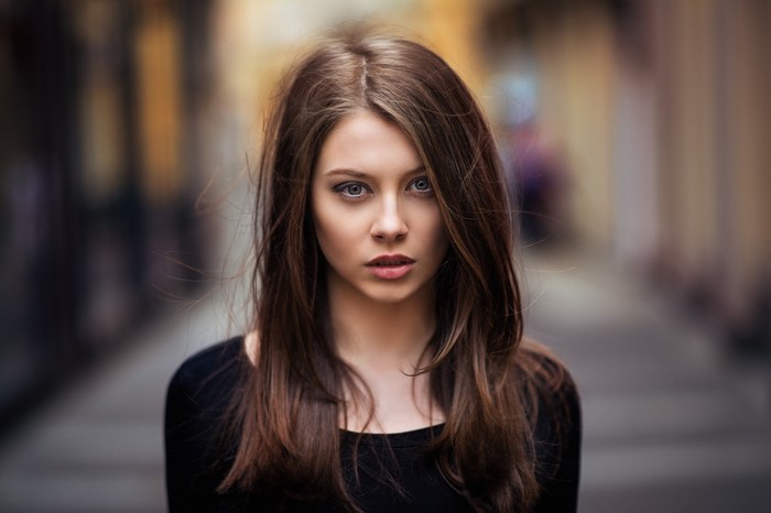 face, women, model, portrait, depth of field, long hair, blue eyes ...