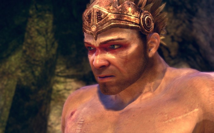 Man with tribal markings and headdress