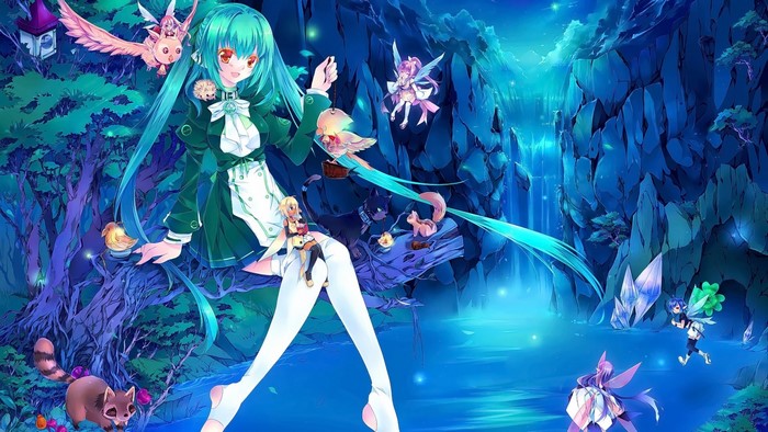 Enchanted Aqua-Haired Fairy by Mystical Lake