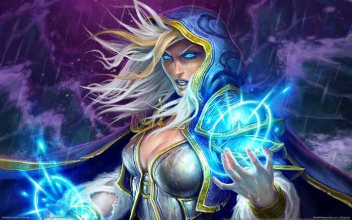 Jaina Proudmo from Hearthstone casting a spell