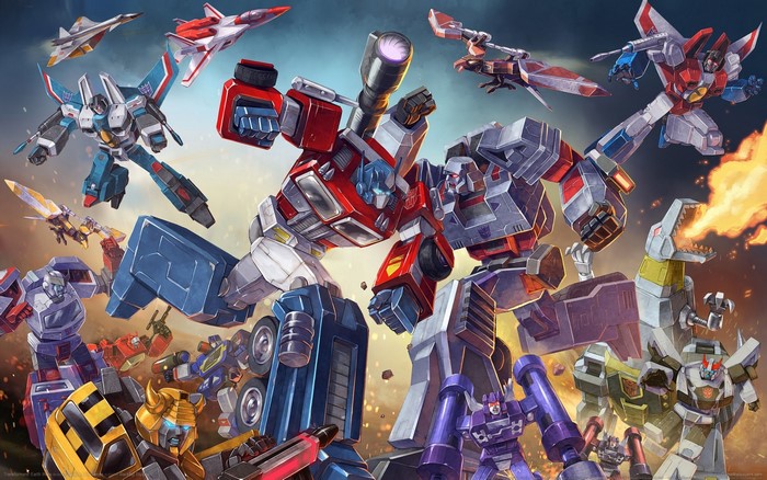 Epic Transformers G1 Battle Scene Featuring Optimus Prime and Megatron