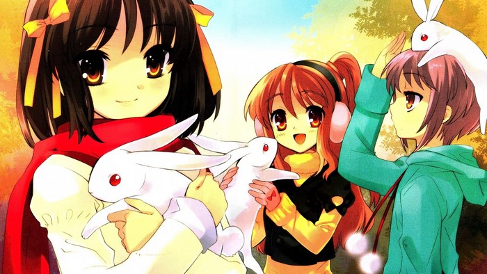 Three anime girls with rabbits, The Melancholy of Haruhi Suzumiya