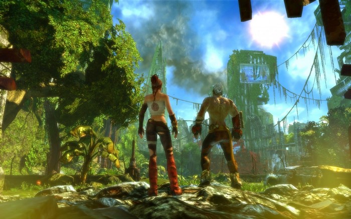 Enslaved: Odyssey to the West characters in a jungle city